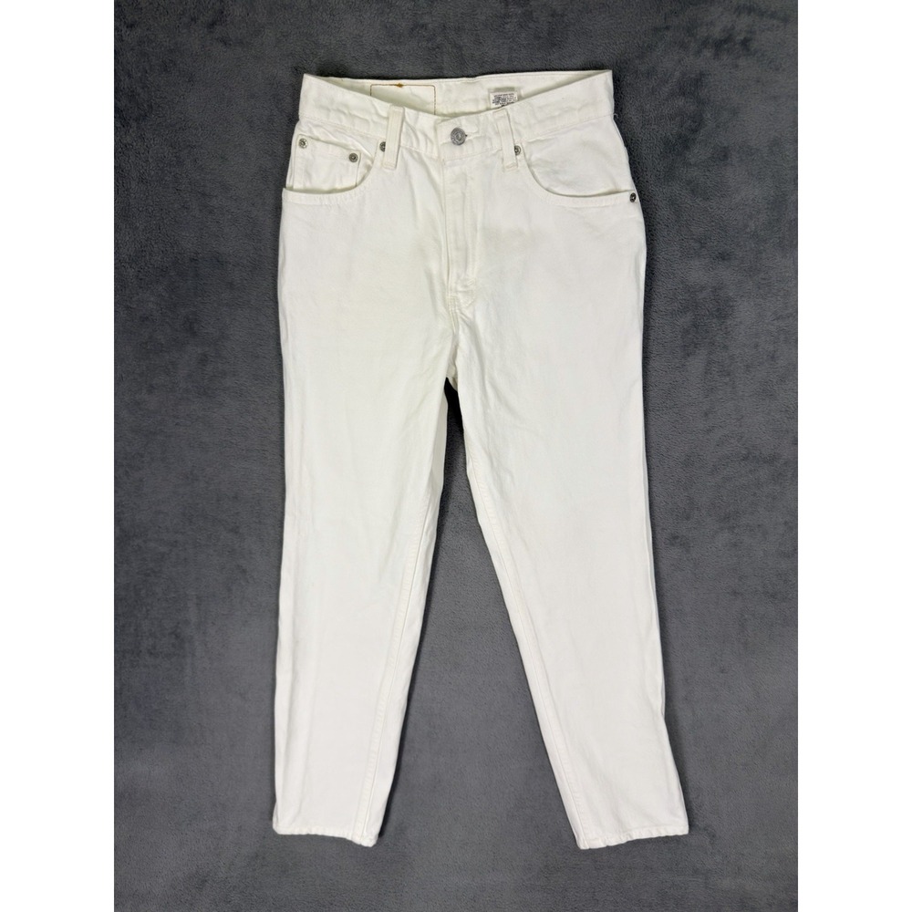 Vintage Levis Jeans Womens 7S (26x28) White Denim 550 Relaxed Taper Made In USA‎